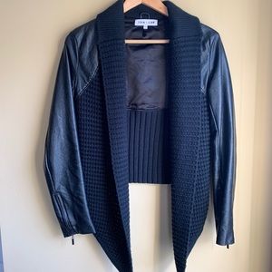 John & Jenn faux leather sweater